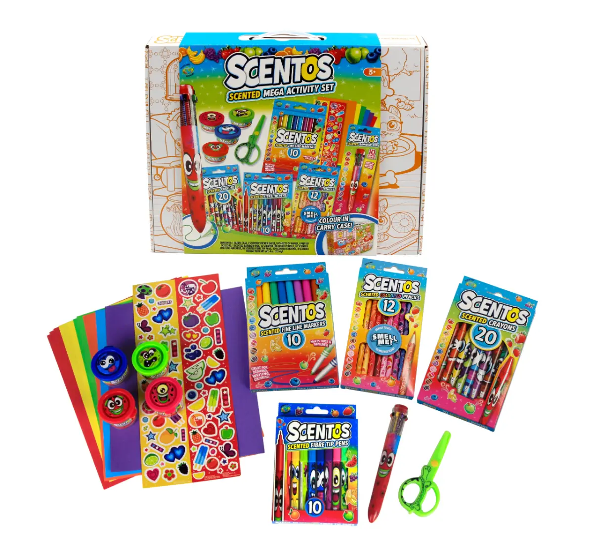 Scentos Scented Mega Stationery Set for Kids, 3Y+, Multicolor