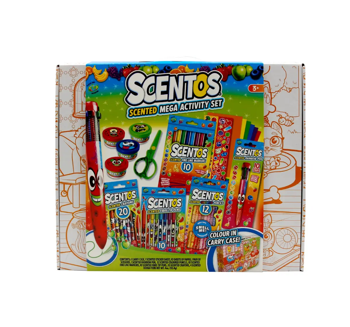 Scentos Scented Mega Stationery Set for Kids, 3Y+, Multicolor