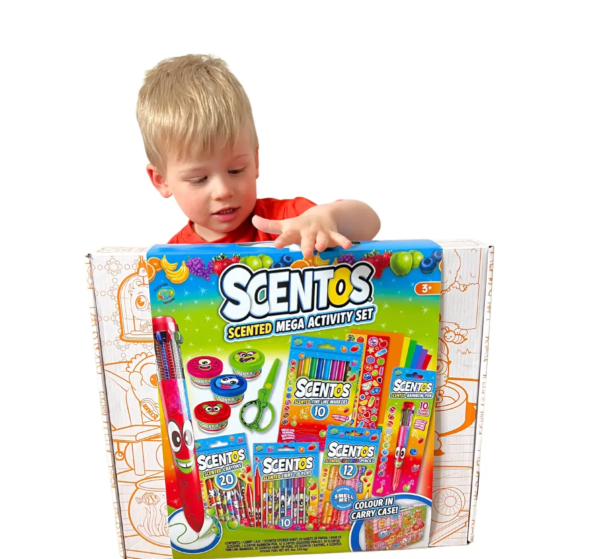 Scentos Scented Mega Stationery Set for Kids, 3Y+, Multicolor