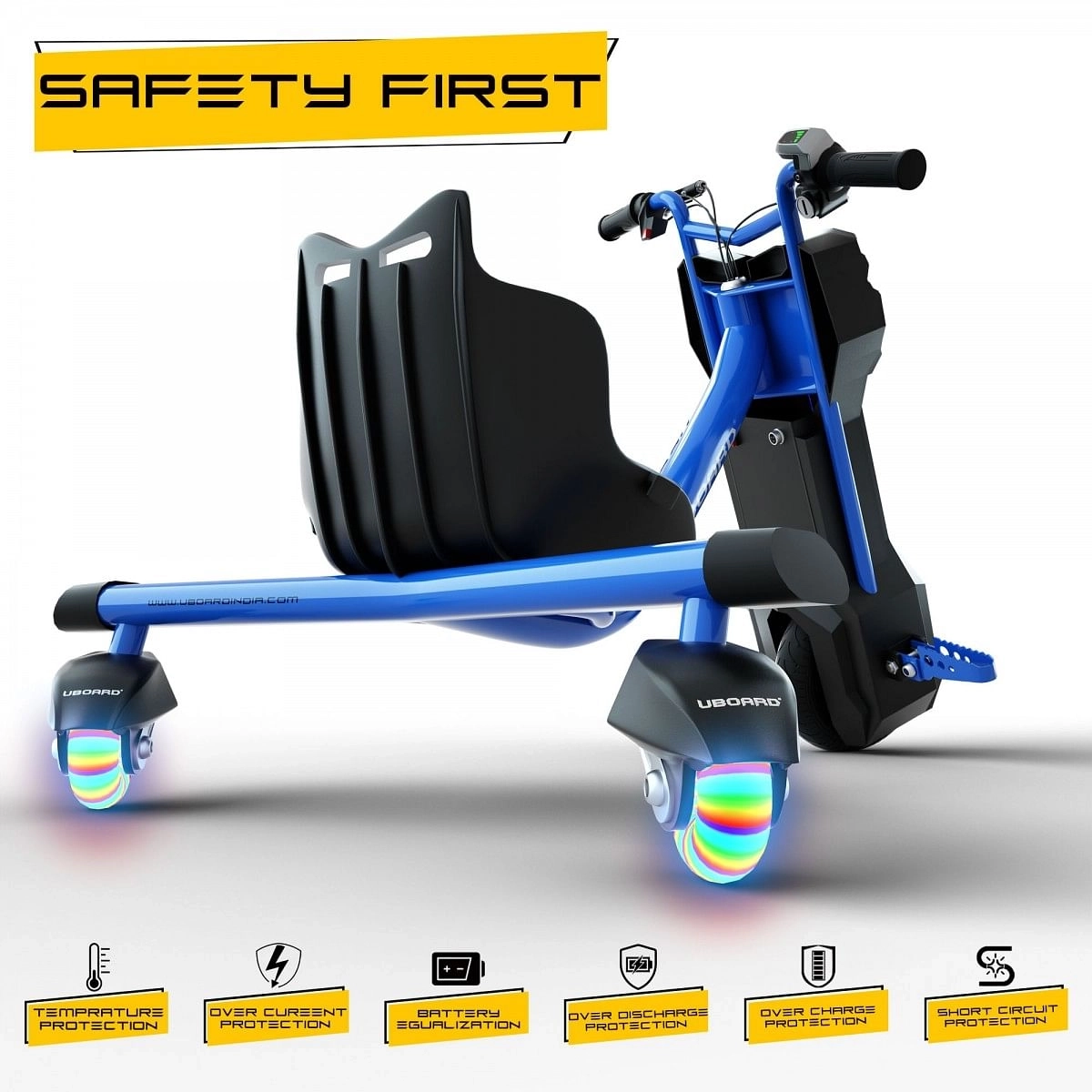 Uboard 3 Wheel Drift Cart Novelty Rideons for Kids Age 14Y+
