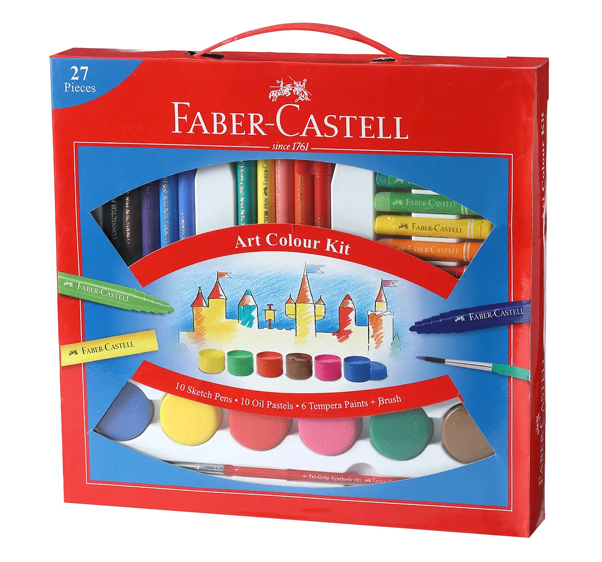 Faber-Castell 1410528 art colour kit with free paint brush, 3Y+
