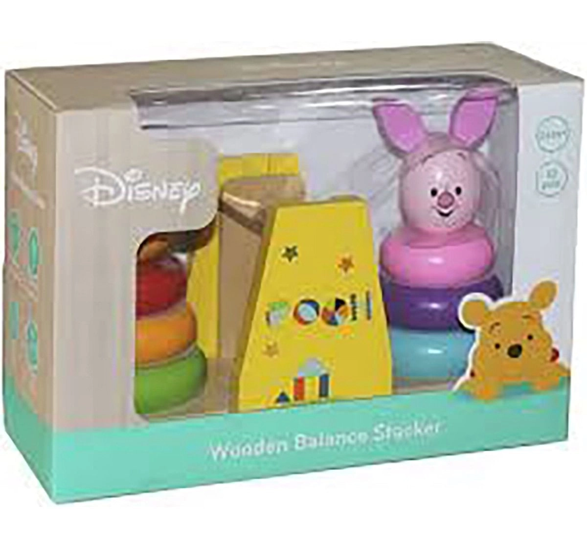 Disney Winnie & Piglet 10PC Wooden Balance Stacker for Kids age 1Y+ 