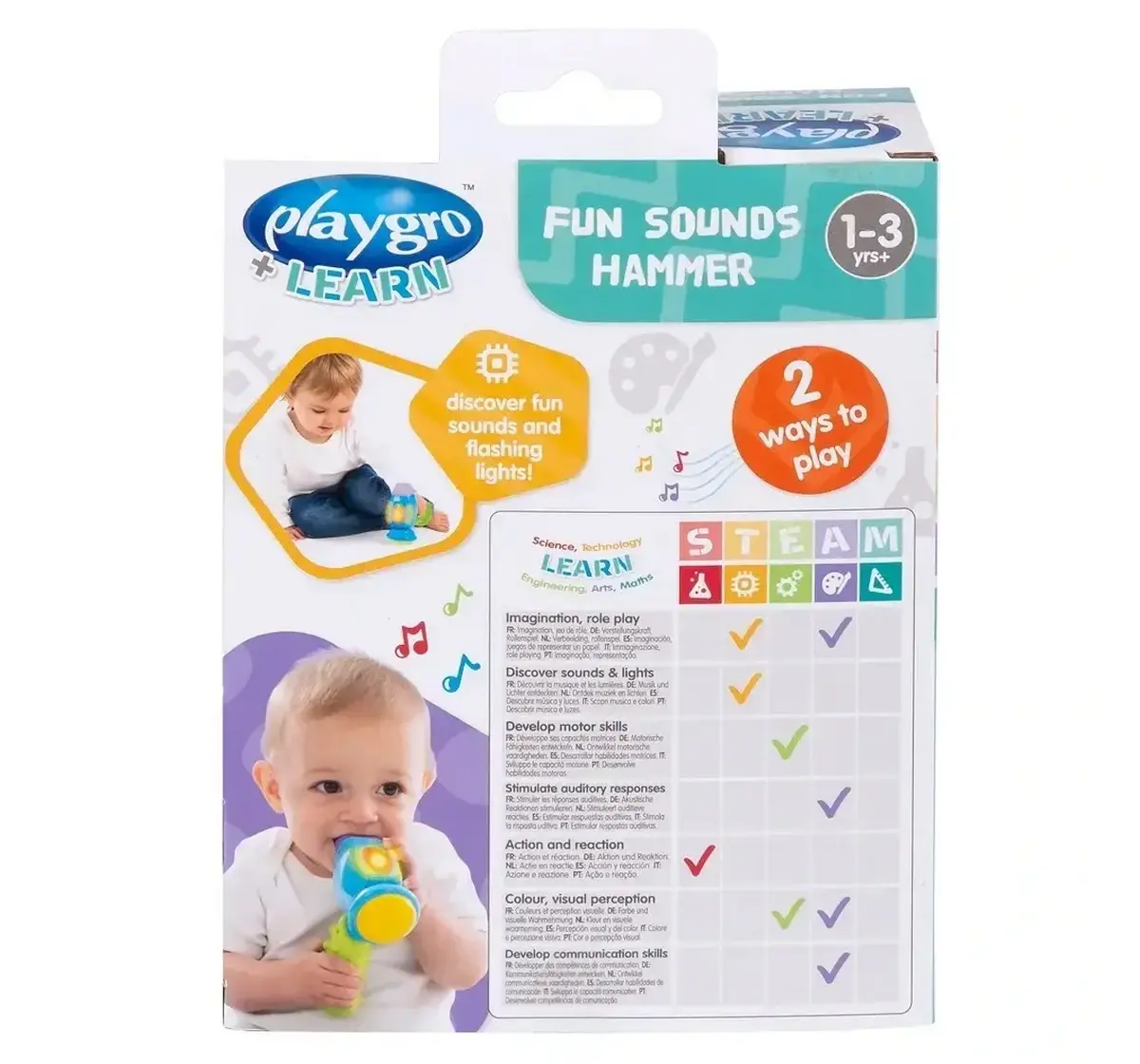 Playgro Early Learning Fun Sounds Hammer  Multicolor 12 To 36 Months