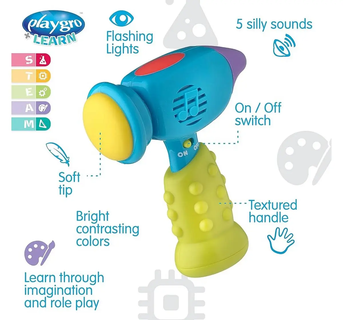 Playgro Early Learning Fun Sounds Hammer  Multicolor 12 To 36 Months