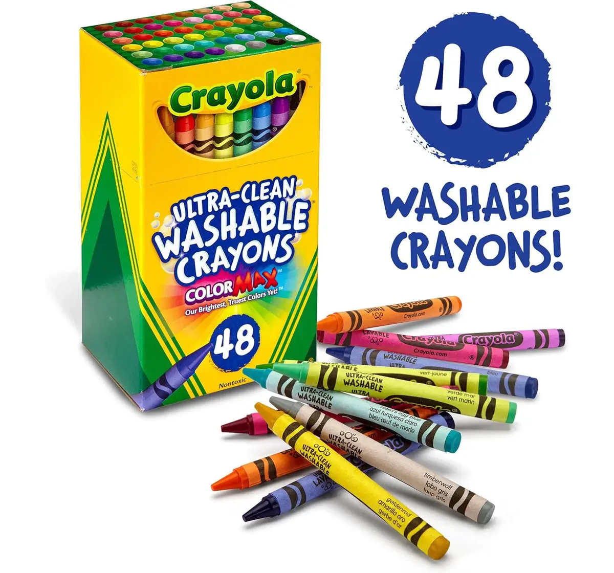 Crayola Ultra Clean Crayons, 48 pieces, 3Y+