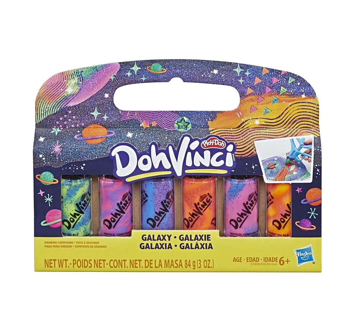 Dohvinci Sparkle 6-Pack Of Drawing Compound By Play-Doh Assorted Clay & Dough for Kids age 3Y+ 