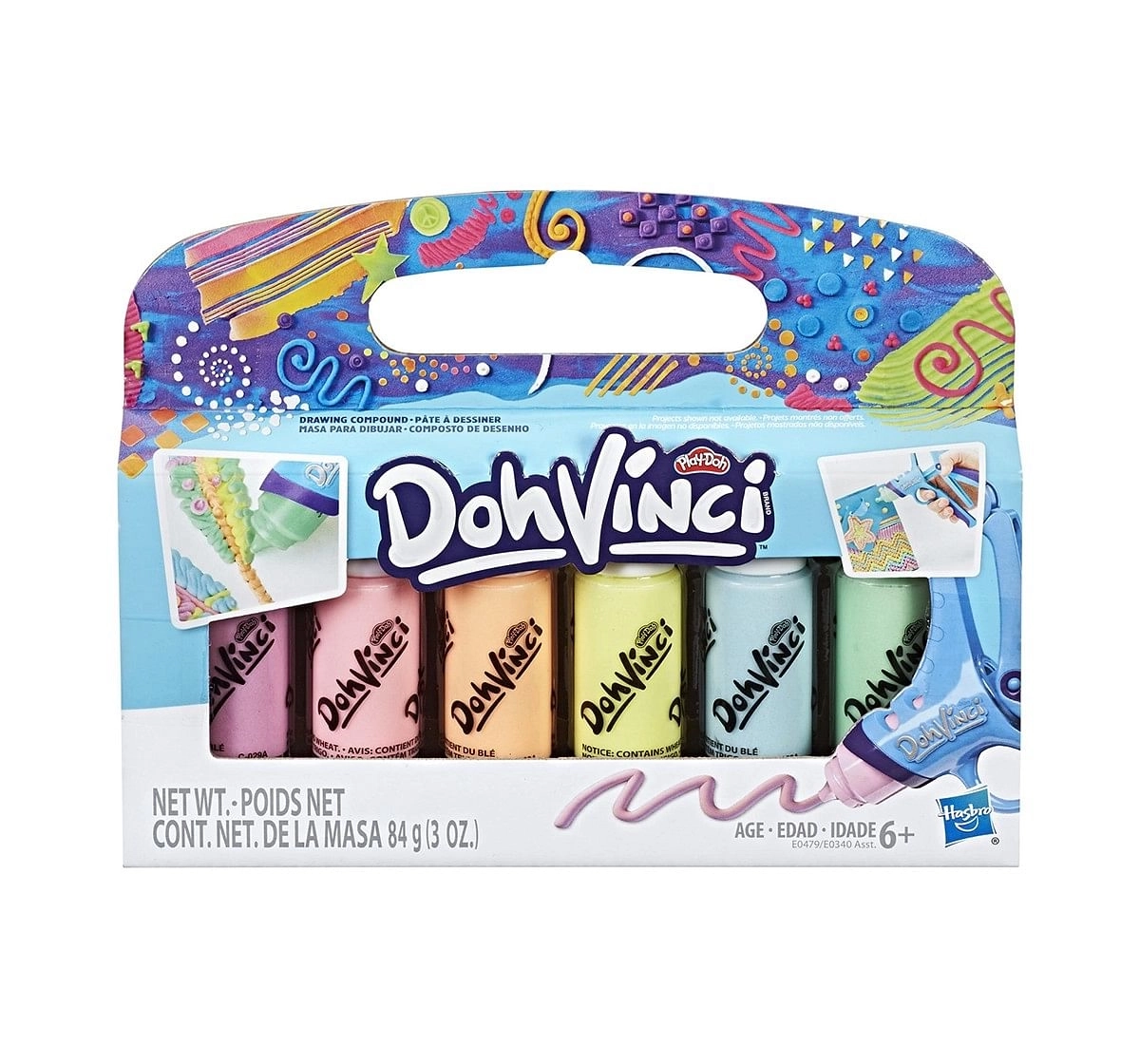 Dohvinci Sparkle 6-Pack Of Drawing Compound By Play-Doh Assorted Clay & Dough for Kids age 3Y+ 