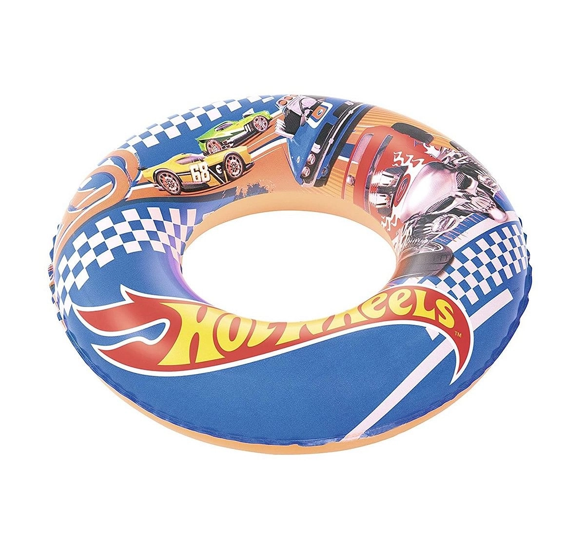 Bestway Hot Wheels Swim Ring | Baby Swim Float | Swim Ring 56Cm | Age 3 To 6 Years -Multi Color Outdoor Leisure for Kids age 3Y+ 