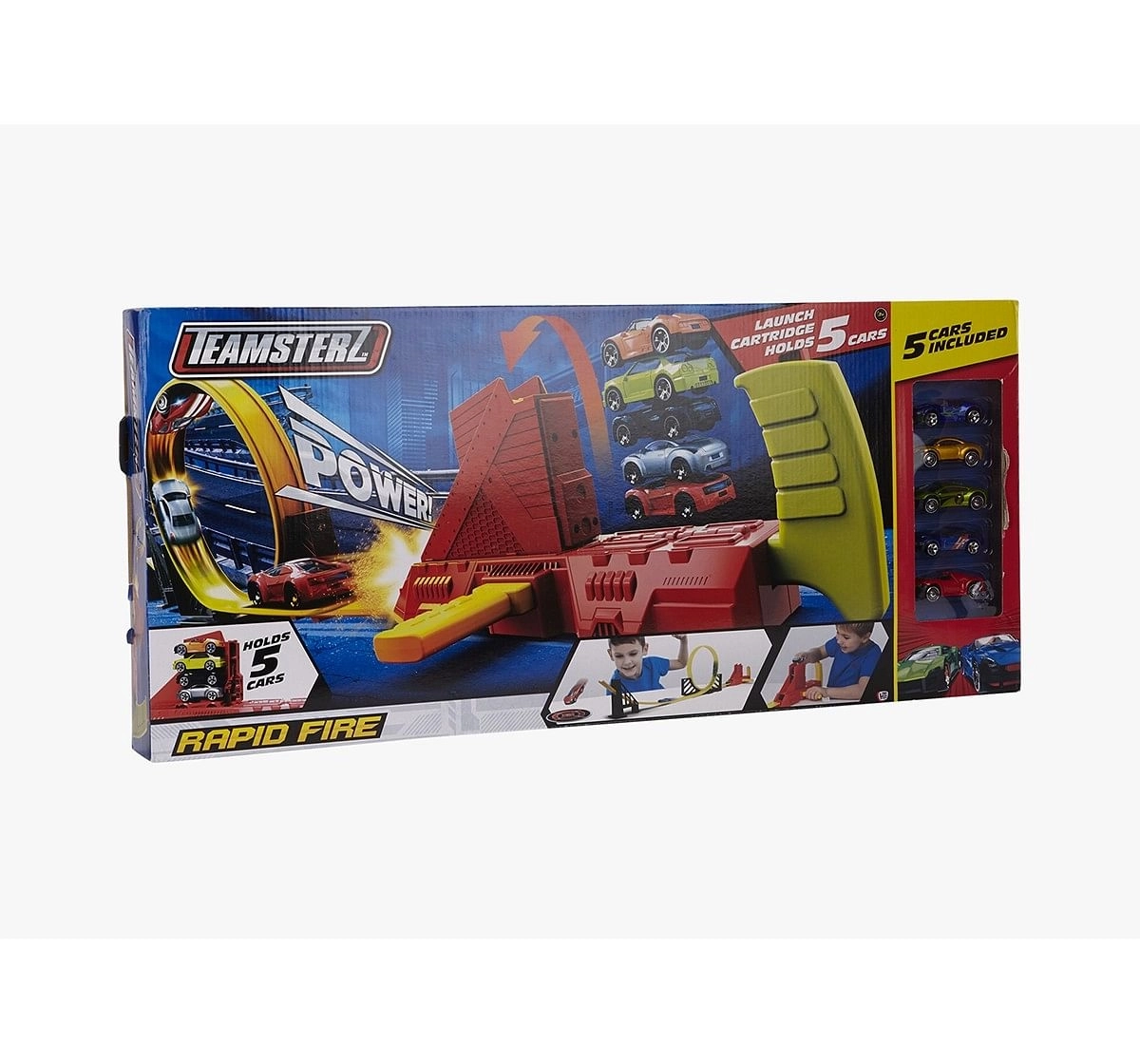 Teamsterz Rapid Fire- 5 Cars  Tracksets & Train Sets for Kids age 3Y+ 