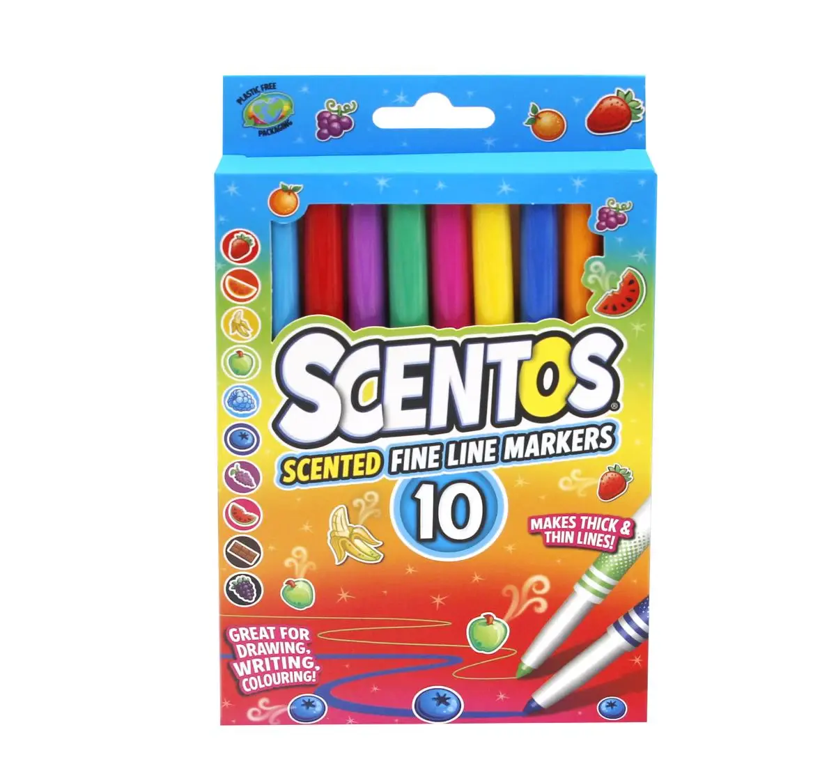 Scentos 10 Asst Fine Line Markers, 3Y+