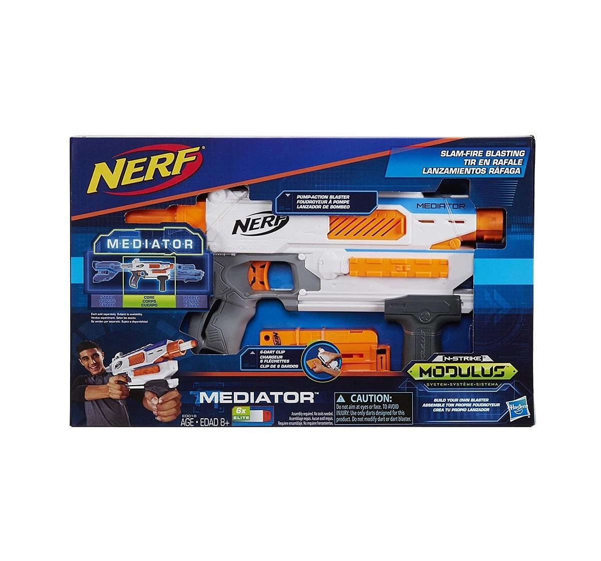 Nerf Modulus Mediator Blaster -- Fire 6 Darts In A Row -- Pump Action -- Slam Fire --age 6Y+ 