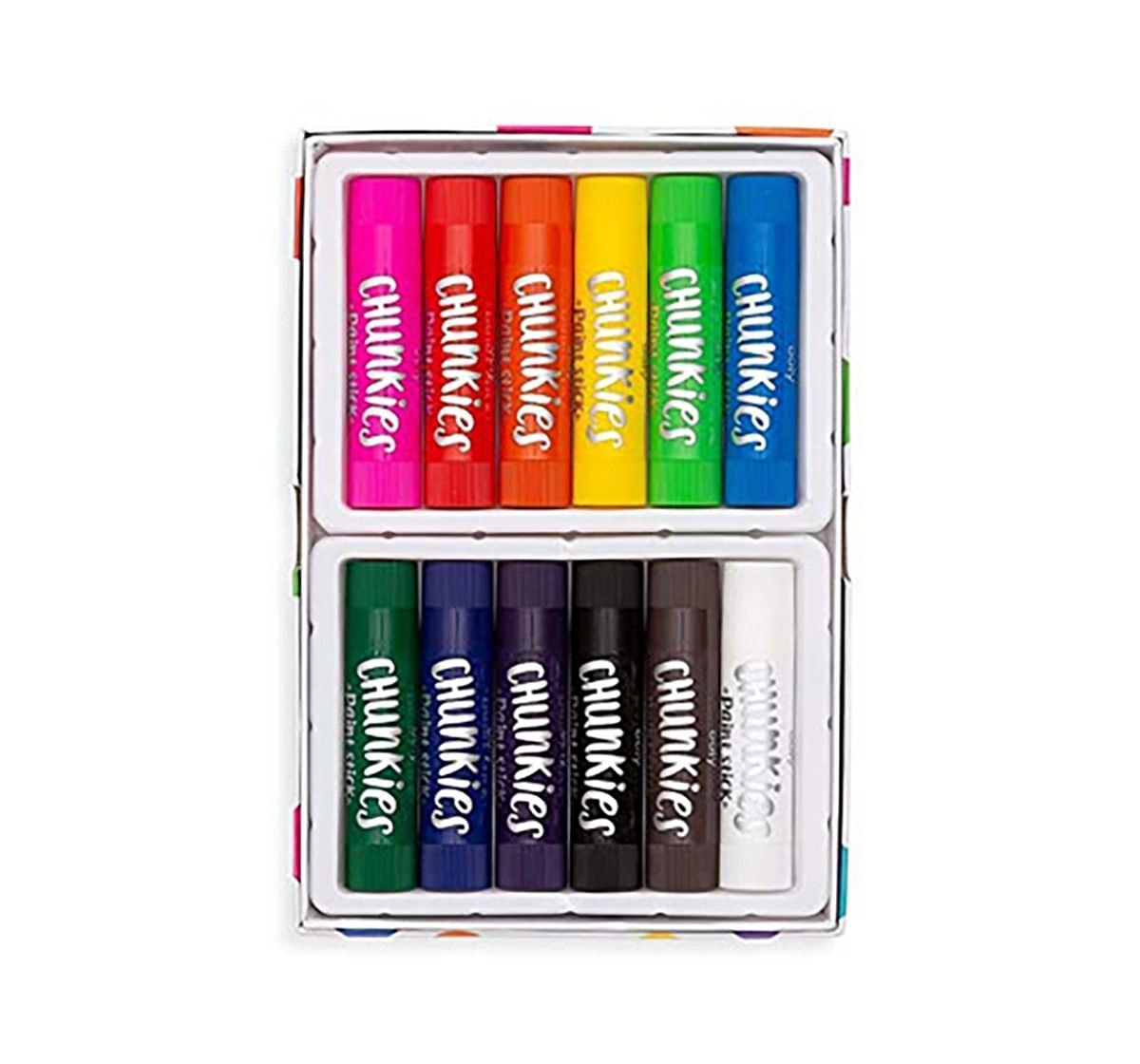 Ooly Chunkies Paint Sticks - 12Pcs School Stationery for Kids age 3Y+ 
