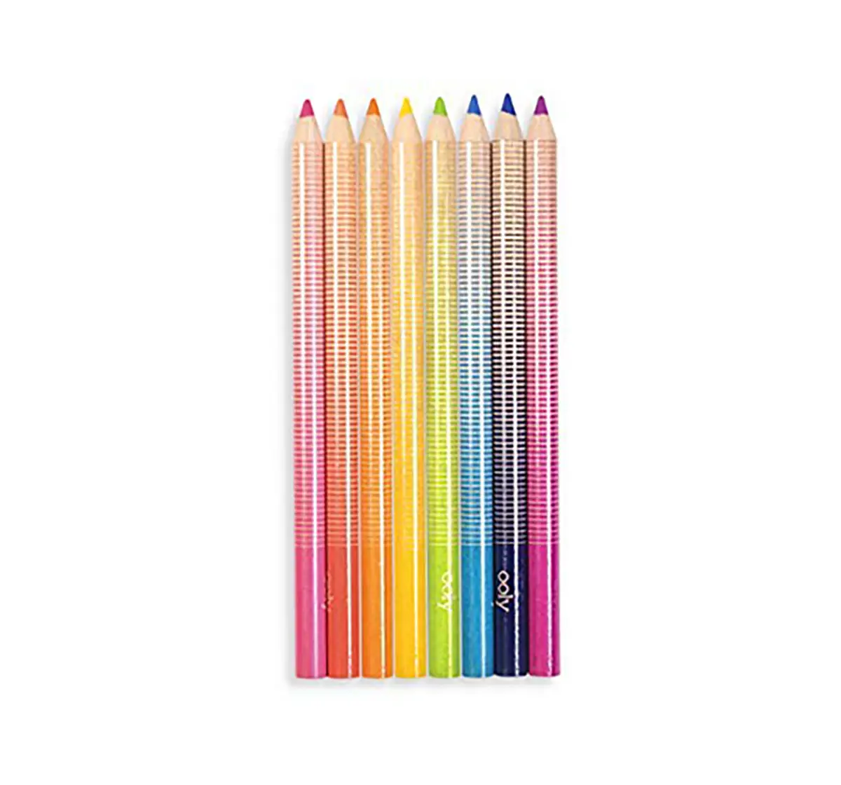 Ooly Jumbo Brights Colored Pencils, Set Of 8- Neon School Stationery for Kids age 6Y+ 