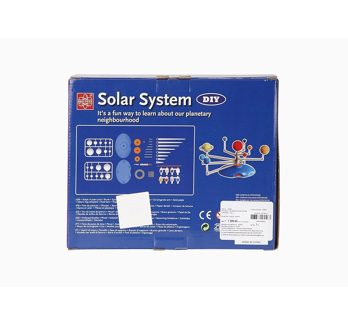 Edu Science Toy Diy Solar System Science Kits for Kids age 8Y+ 