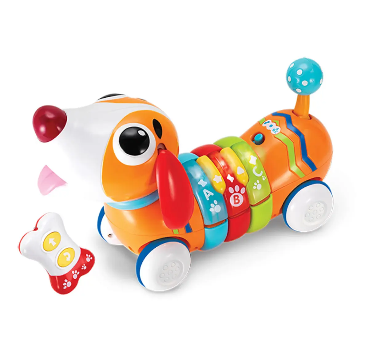 WinFun Walk with Me Puppy, Remote Control Rainbow Puppy for Kids, 18M+