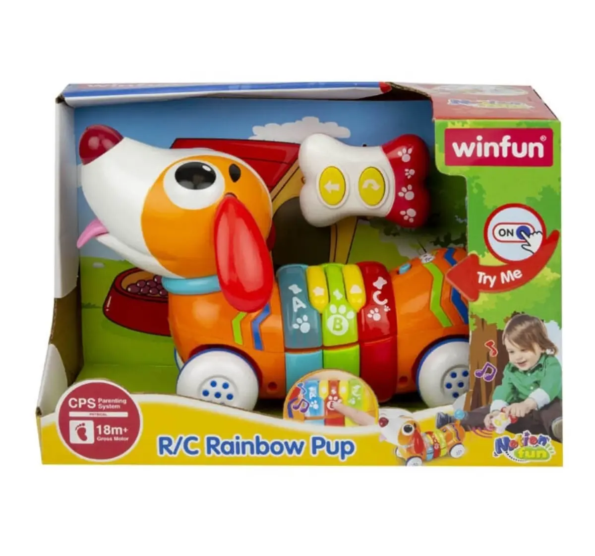 WinFun Walk with Me Puppy, Remote Control Rainbow Puppy for Kids, 18M+