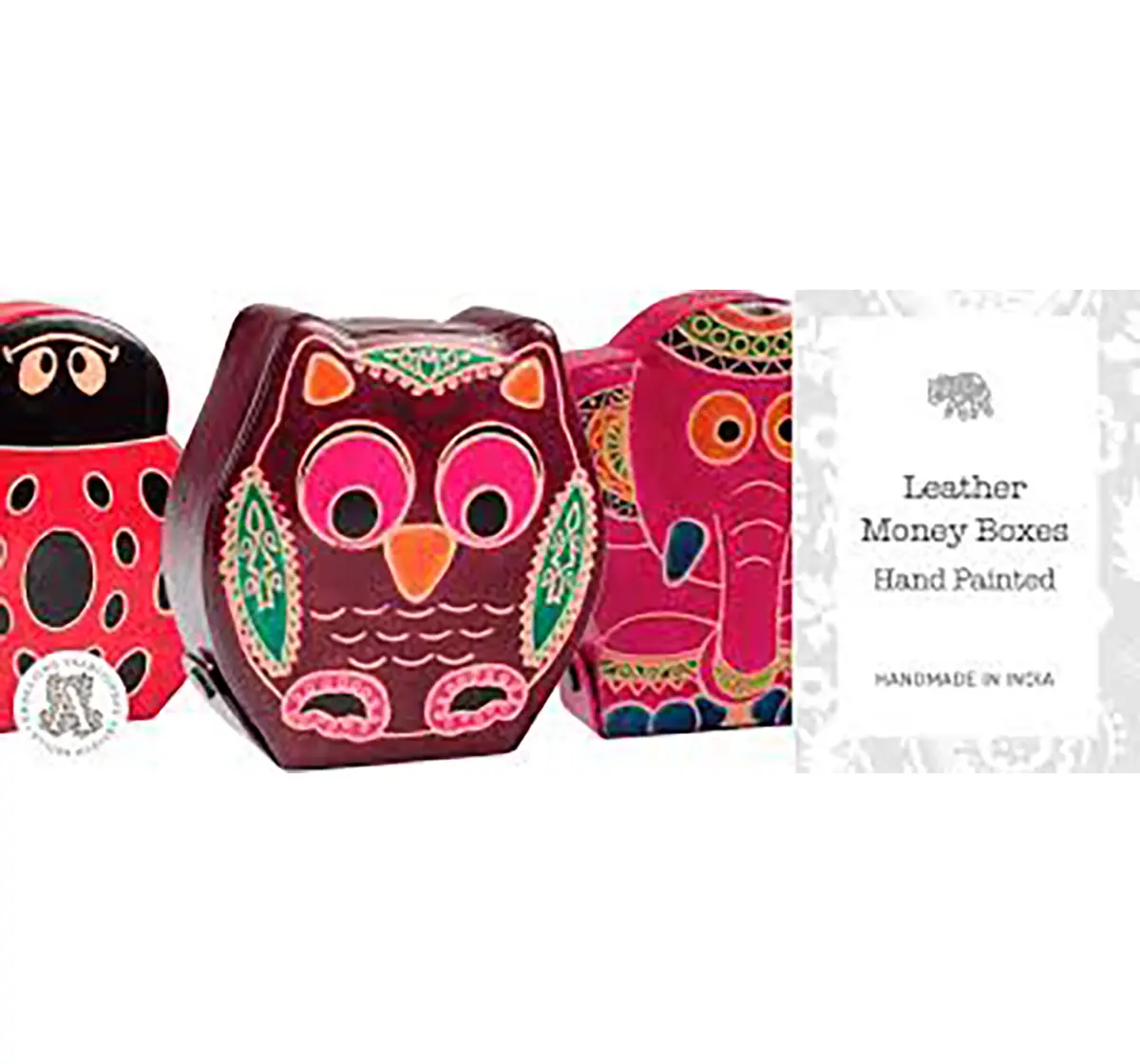 Karma Pottery Owl Money Box- Red Novelty for Kids age 3Y+ (Red)