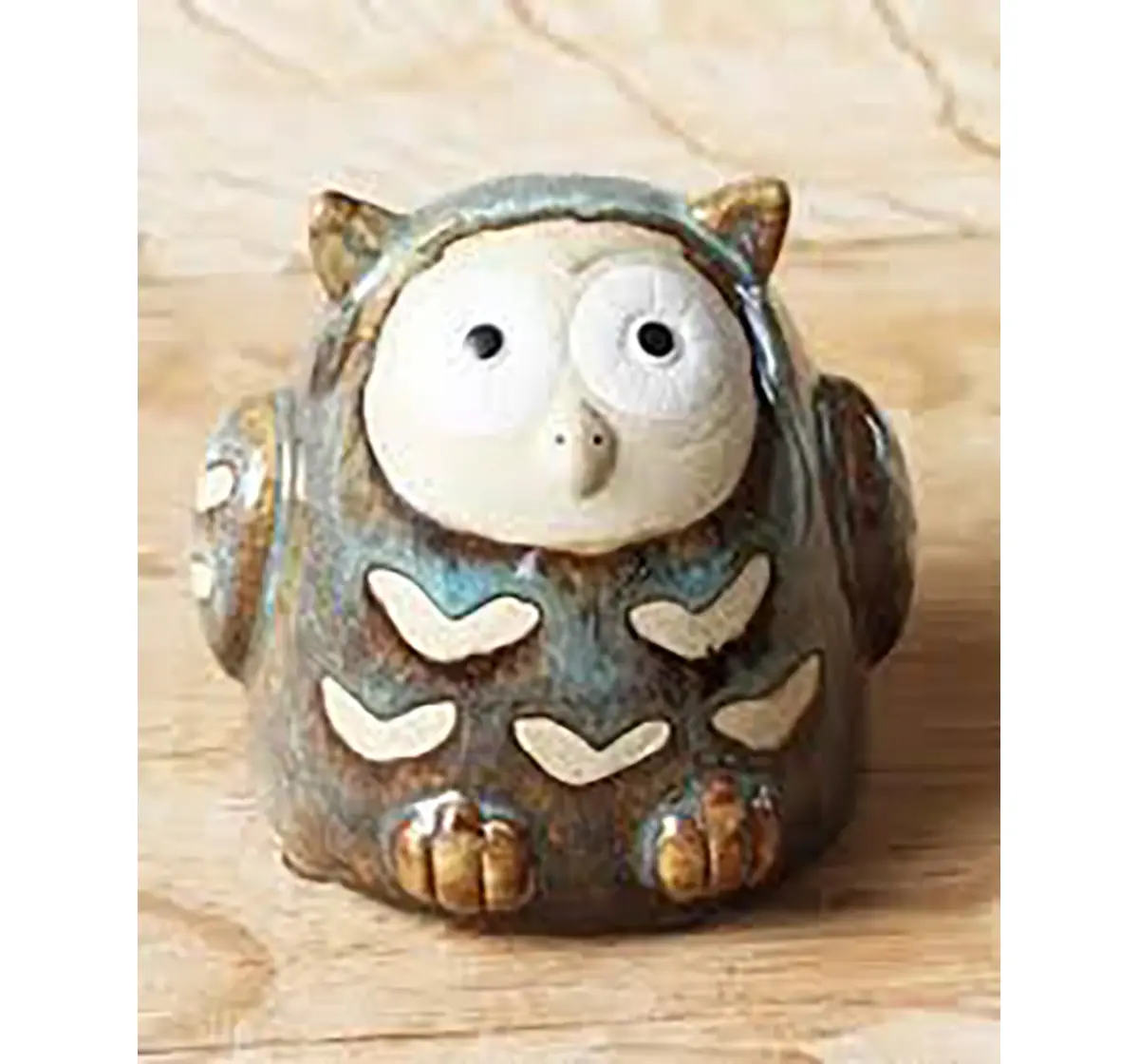 Karma Pottery Owl Money Box- Red Novelty for Kids age 3Y+ (Red)