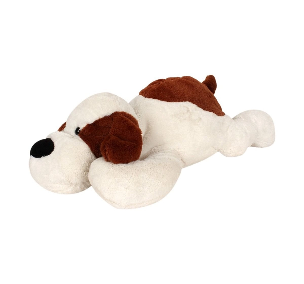 Qingdao Cuddles Laying Dog White And Brown Quirky Soft Toys for Kids age 12M+ - 20 Cm 