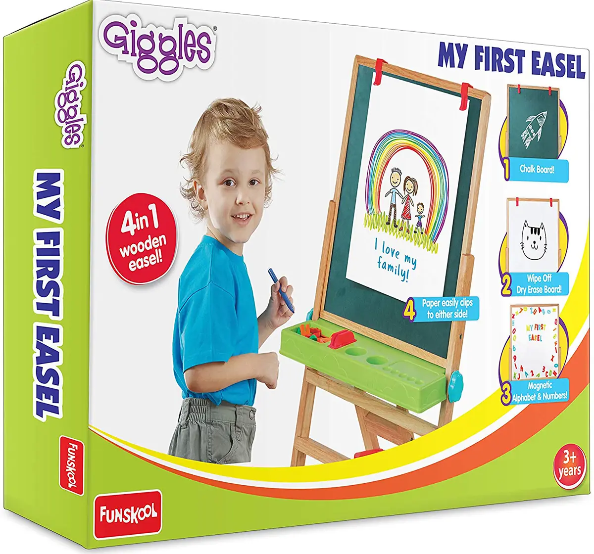 Giggles My First New Easel - Brown Activity Table & Boards for Kids, 3Y+, Brown