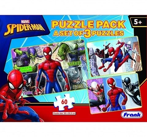 Frank Marvel'S Spider-Man Puzzle Pack - 3X 60 Pieces Puzzle For 5 Year Old Kids And Above 