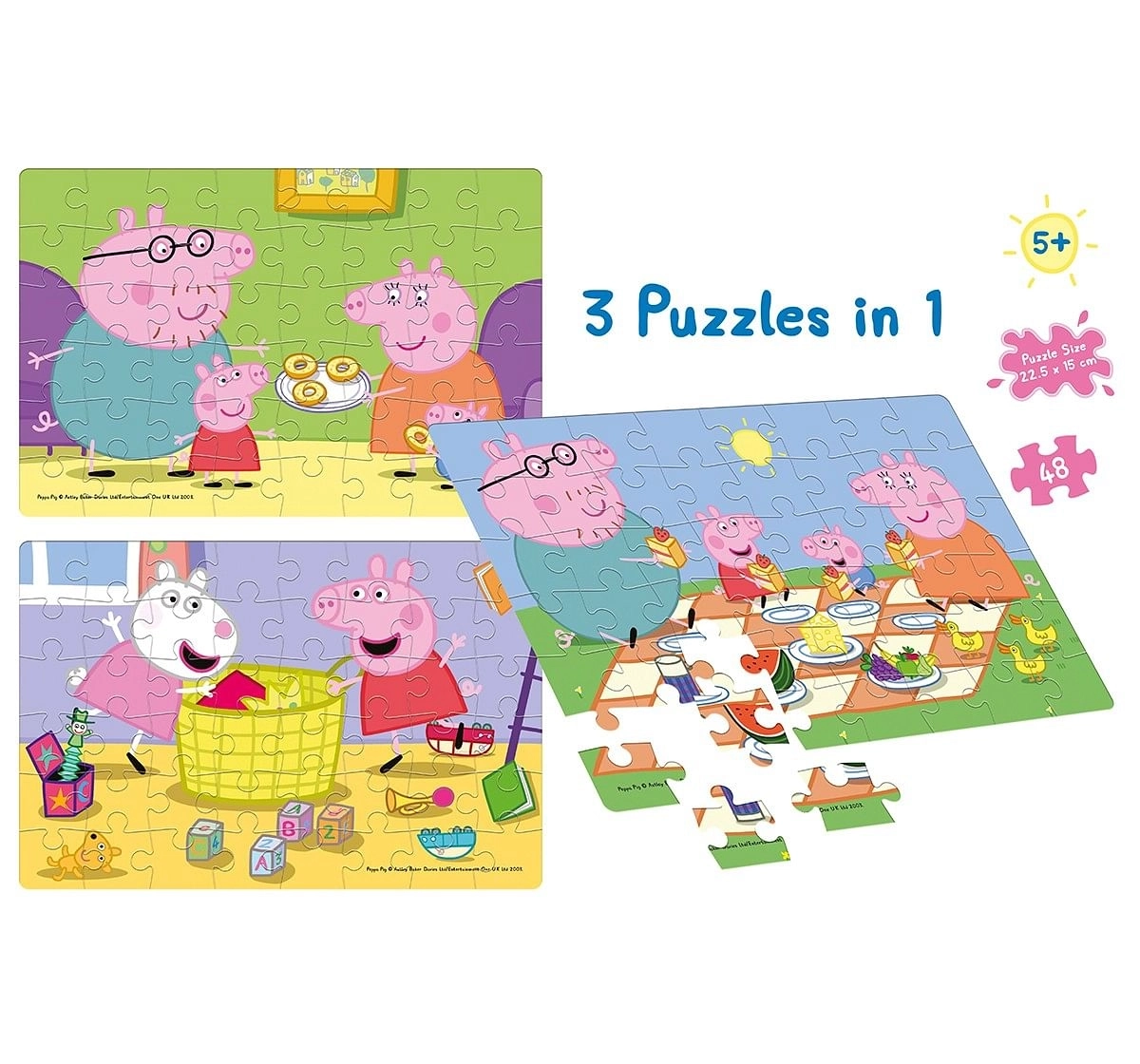Frank Peppa Pig 3 In 1 Puzzle for Kids age 5Y+ 