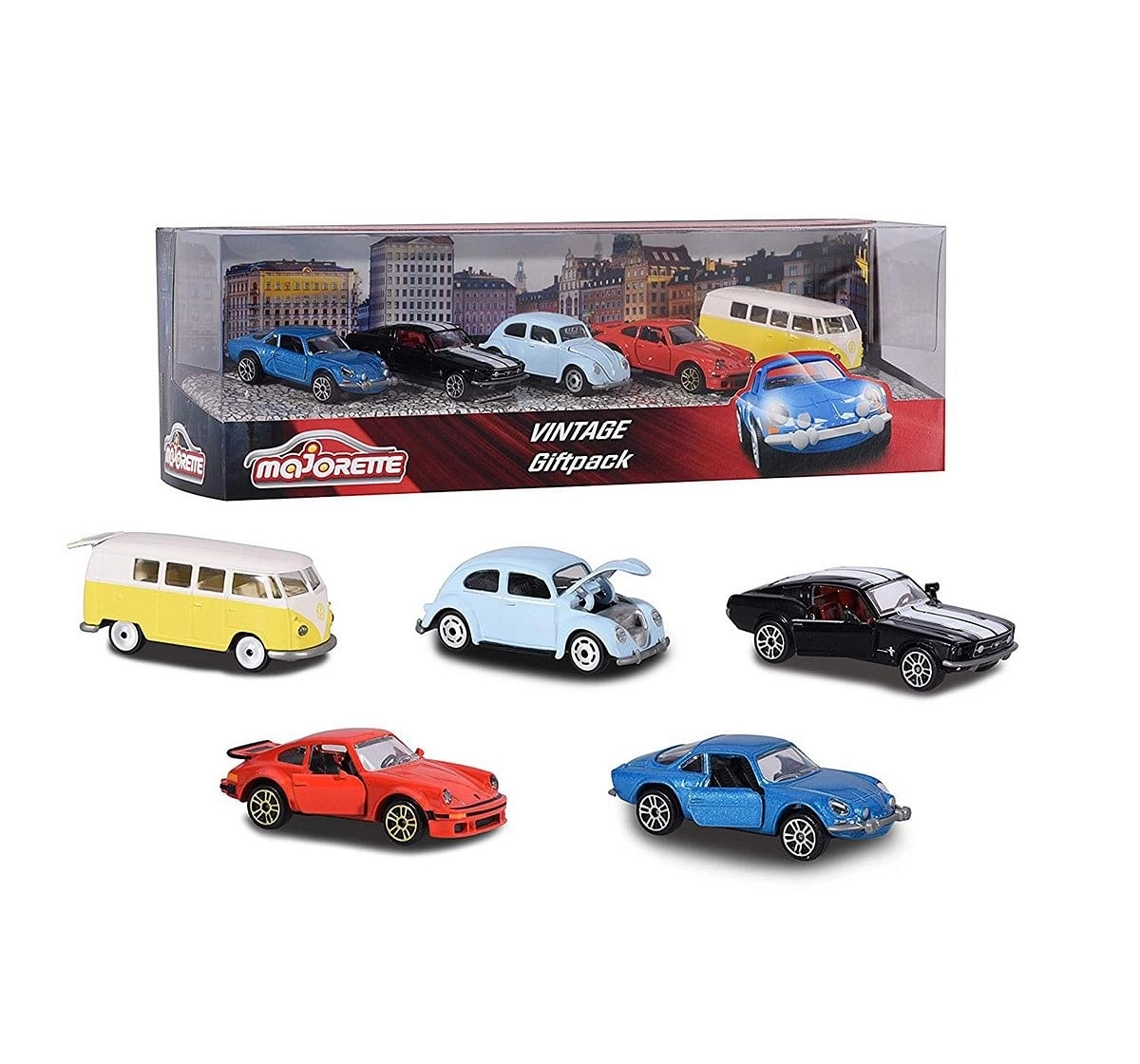 Majorette Vintage 5 Pieces Git Pack Car Set For Kids Vehicles for Kids age 3Y+