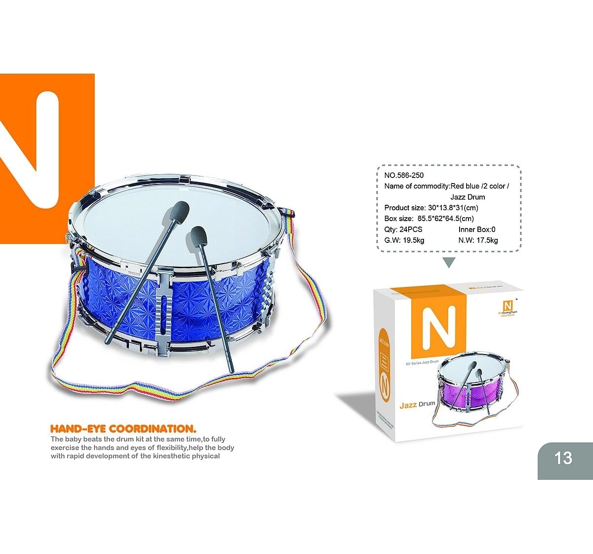 Comdaq Jazz Mini Drum Set for Kids age 3Y+ 