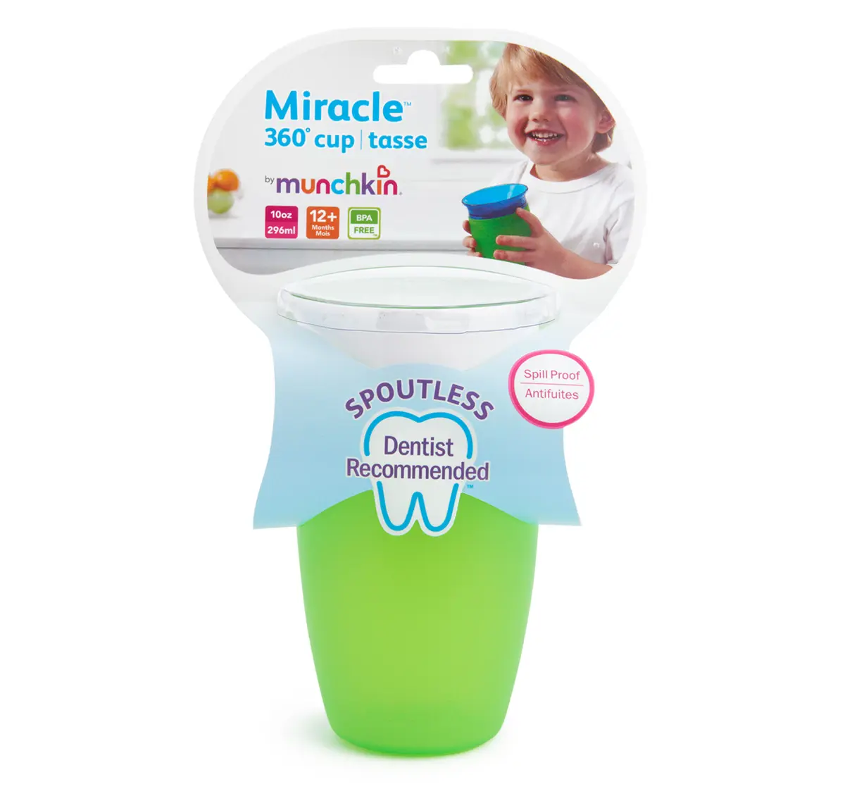 Munchkin 10oz Miracle 360° Trainer Cup™ With lid, Green