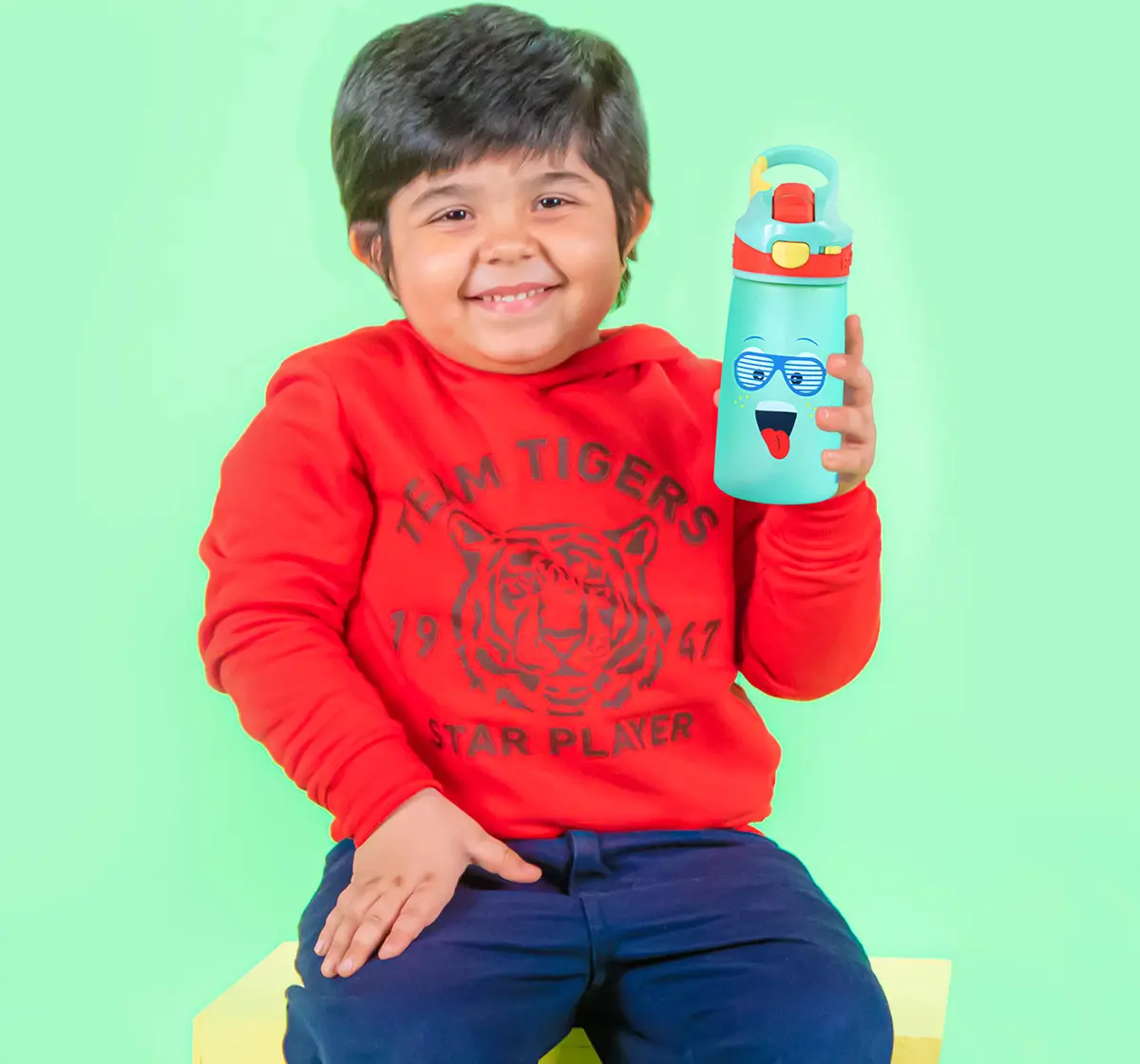 Rabitat Snap Lock Sipper Bottle Spunky 410 ml For Kids of Age 3Y+, Multicolour