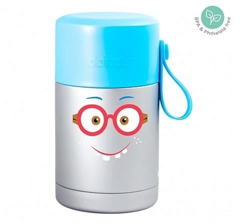 Rabitat Meal Mate Insulated Food Jar with Foldable Stainless Steel Spoon Grey, Shyguy, 3Y+