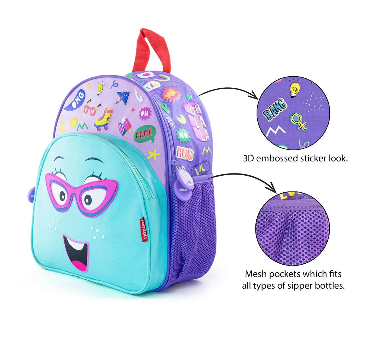 Rabitat Smash School Bag Chatter Box 12 Inches For Kids of Age 2Y+, Multicolour