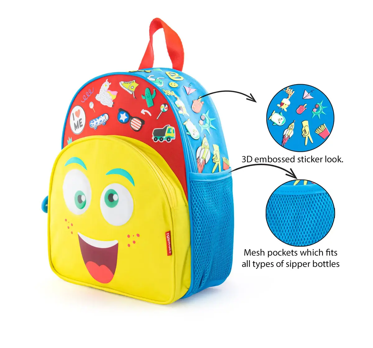 Rabitat Smash School Bag Mad Eye 12 Inches For Kids of Age 2Y+, Multicolour