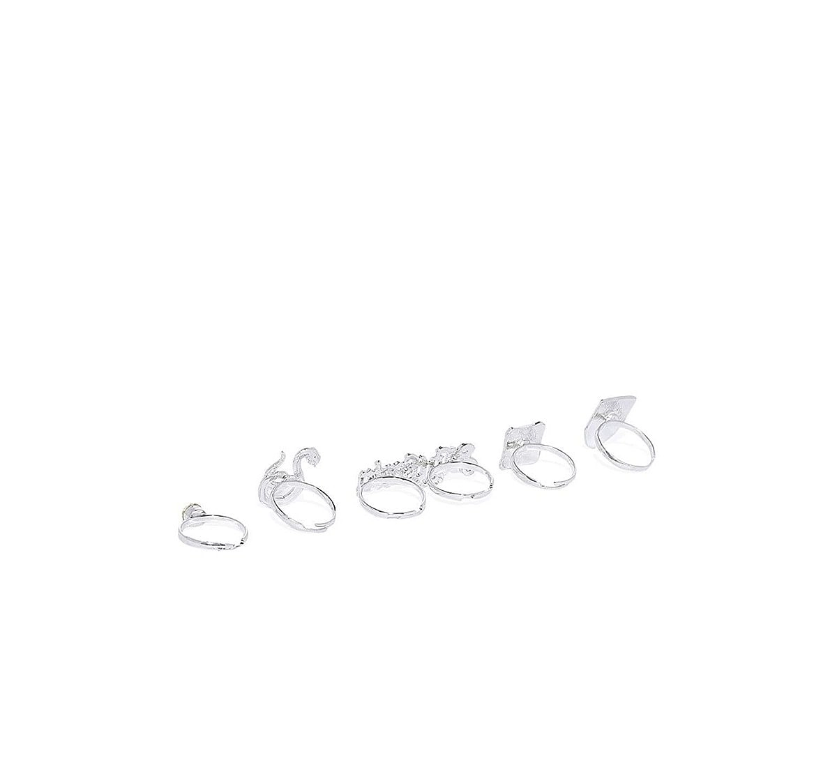 Efg Harry Potter 5Pcs Slytherin Ring Set for Kids age 3Y+ (Silver)