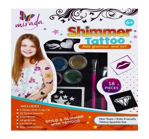 Mirada Shimmer & Sparkle Glitter Glam Tattoo Body DIY Art & Craft Kits for age 3Y+ 