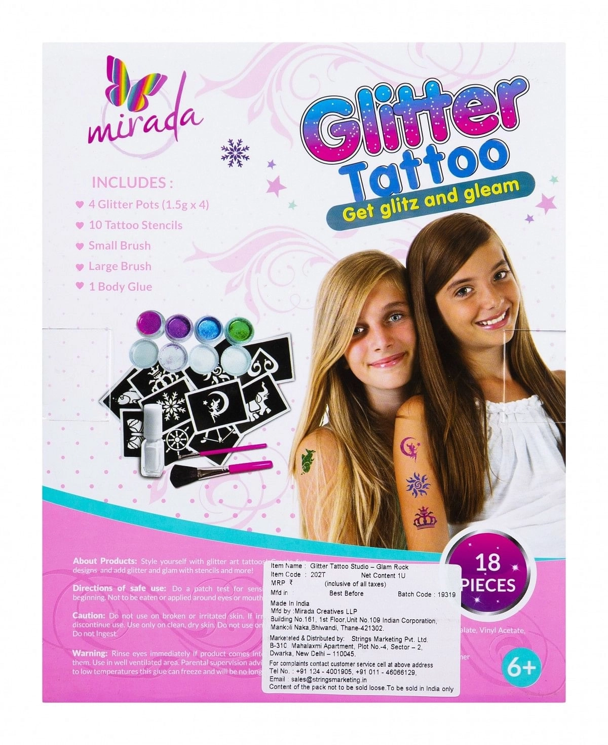 Glimmer Glitter Tattoo Kit Boys Facepaintshop
