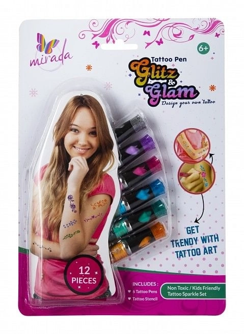 Mirada Sparkle And Shine Tattoo Pen - Pack Of 3 DIY Art & Craft Kits for age 6Y+ 