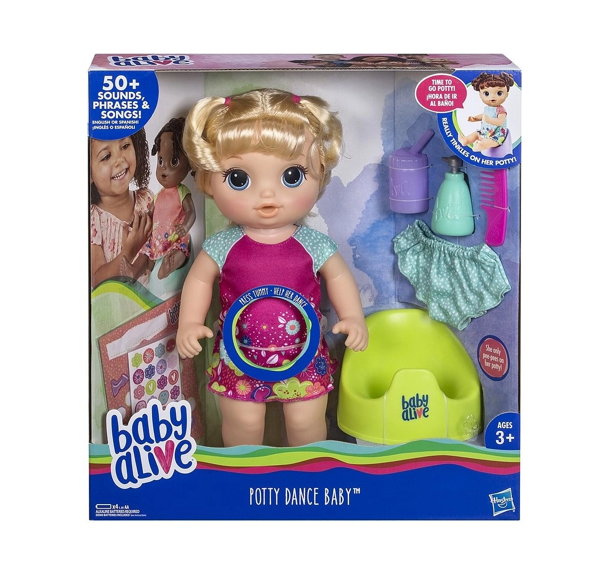 Baby Alive Potty Dance Baby (Blonde Straight Hair)  Dolls & Accessories for age 3Y+ 