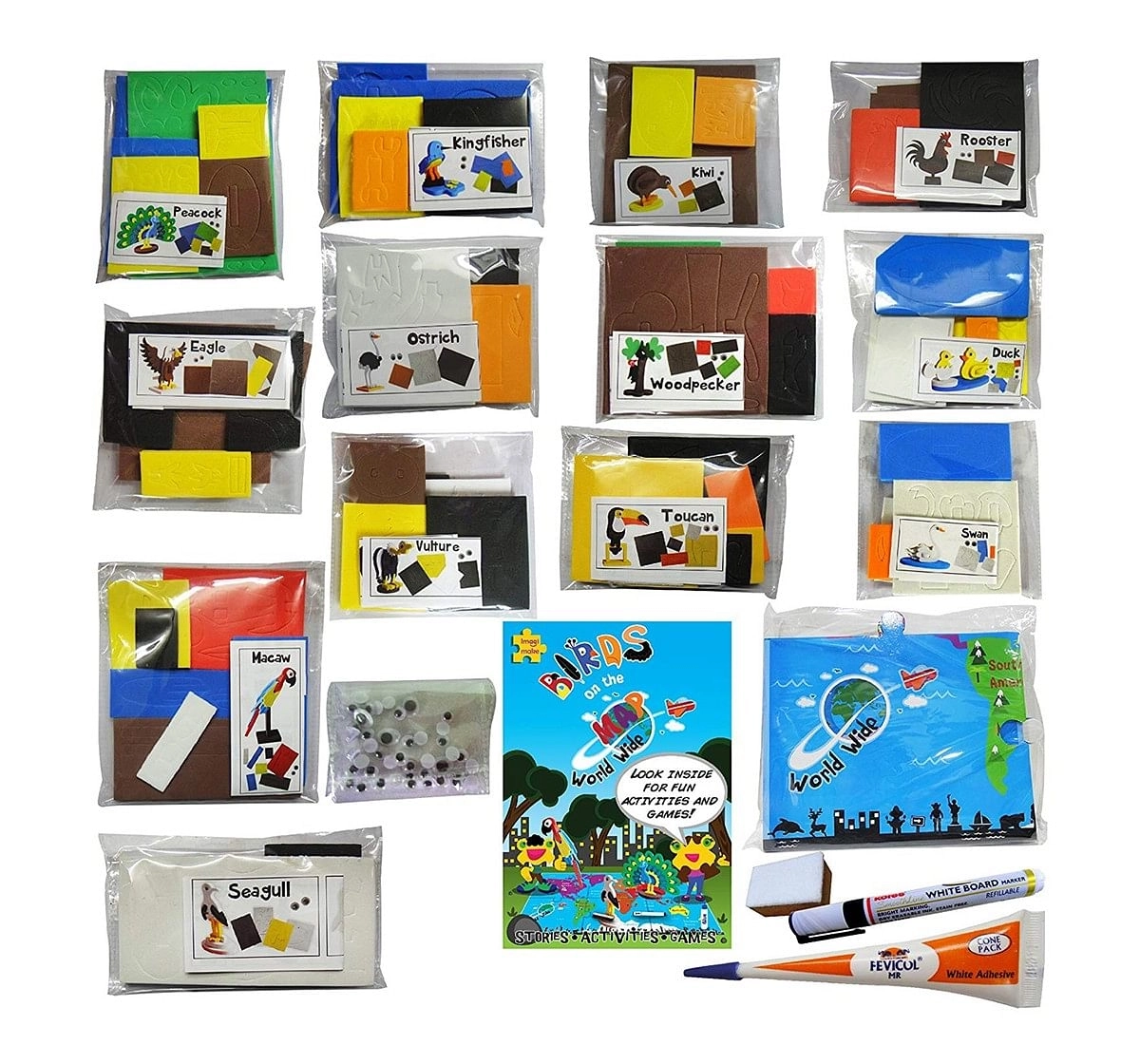  Imagimake World Wide Birds On The Map DIY Art & Craft Kit for Kids age 3Y+ 