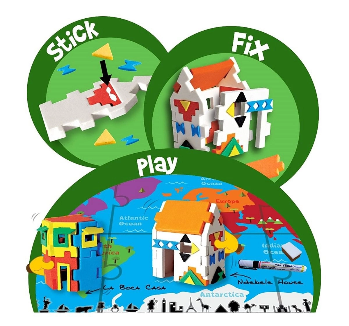  Imagimake World Wide Houses On The Map DIY Art & Craft Kit for Kids age 5Y+ 