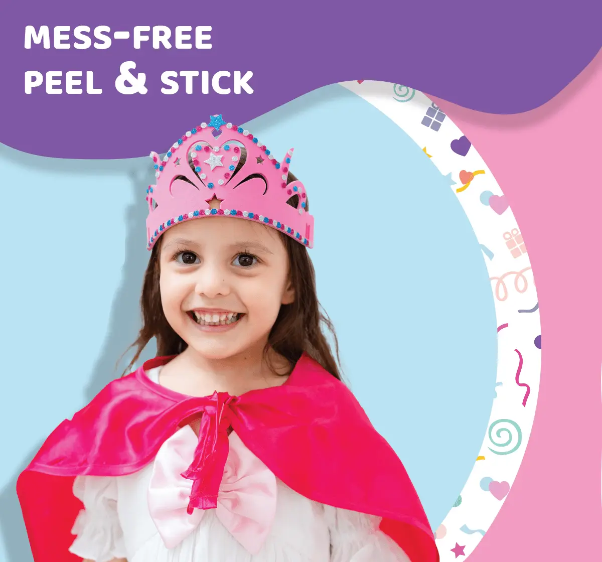 Jack In The Box Princess Themed Make a Cape, Tiara and Wand 3 Craft Projects in 1 Box Arts and Crafts for Girls Ages 3Y+, Multicolour