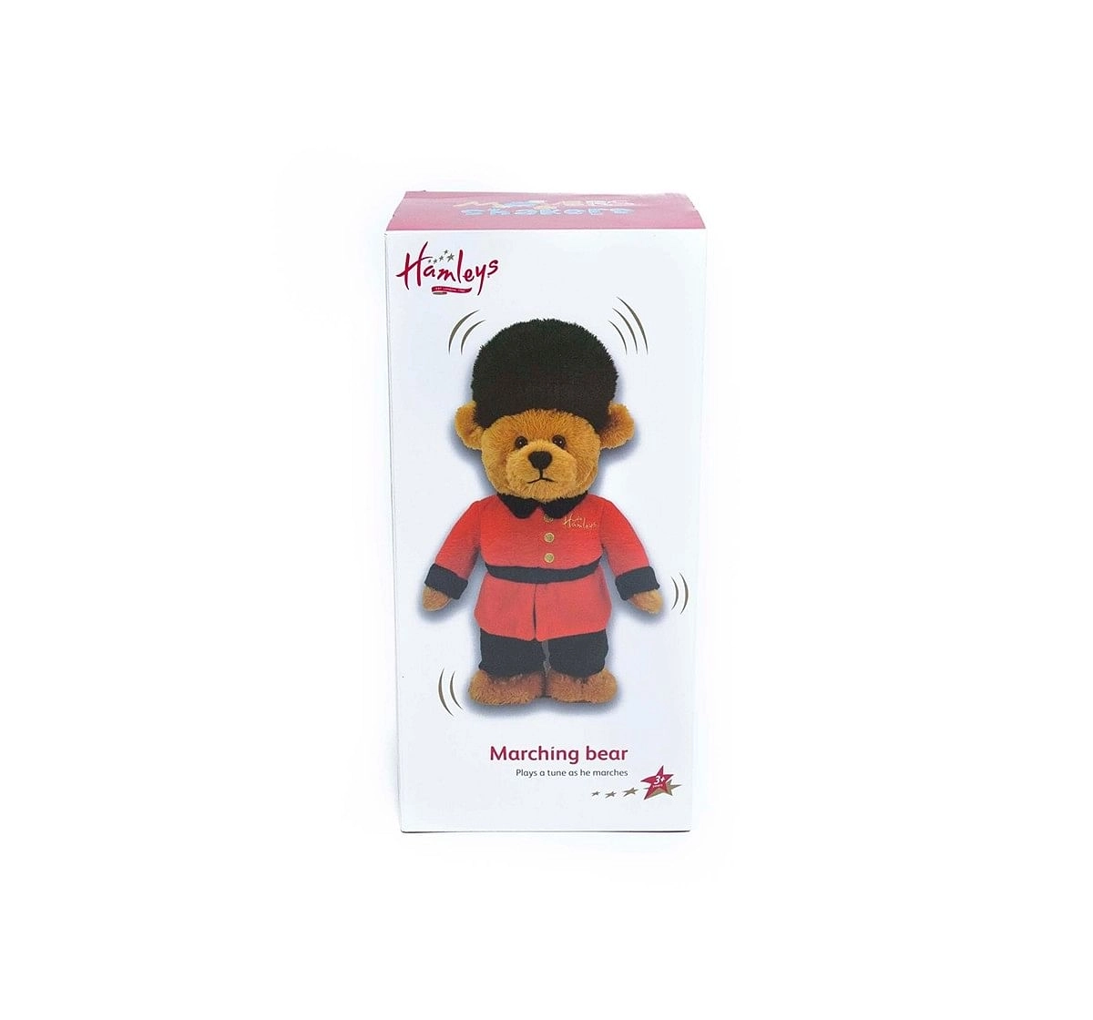 Hamleys Movers And Shakers Marching Bear, Red Interactive Soft Toys for Kids age 3Y+ - 18 Cm (Red)
