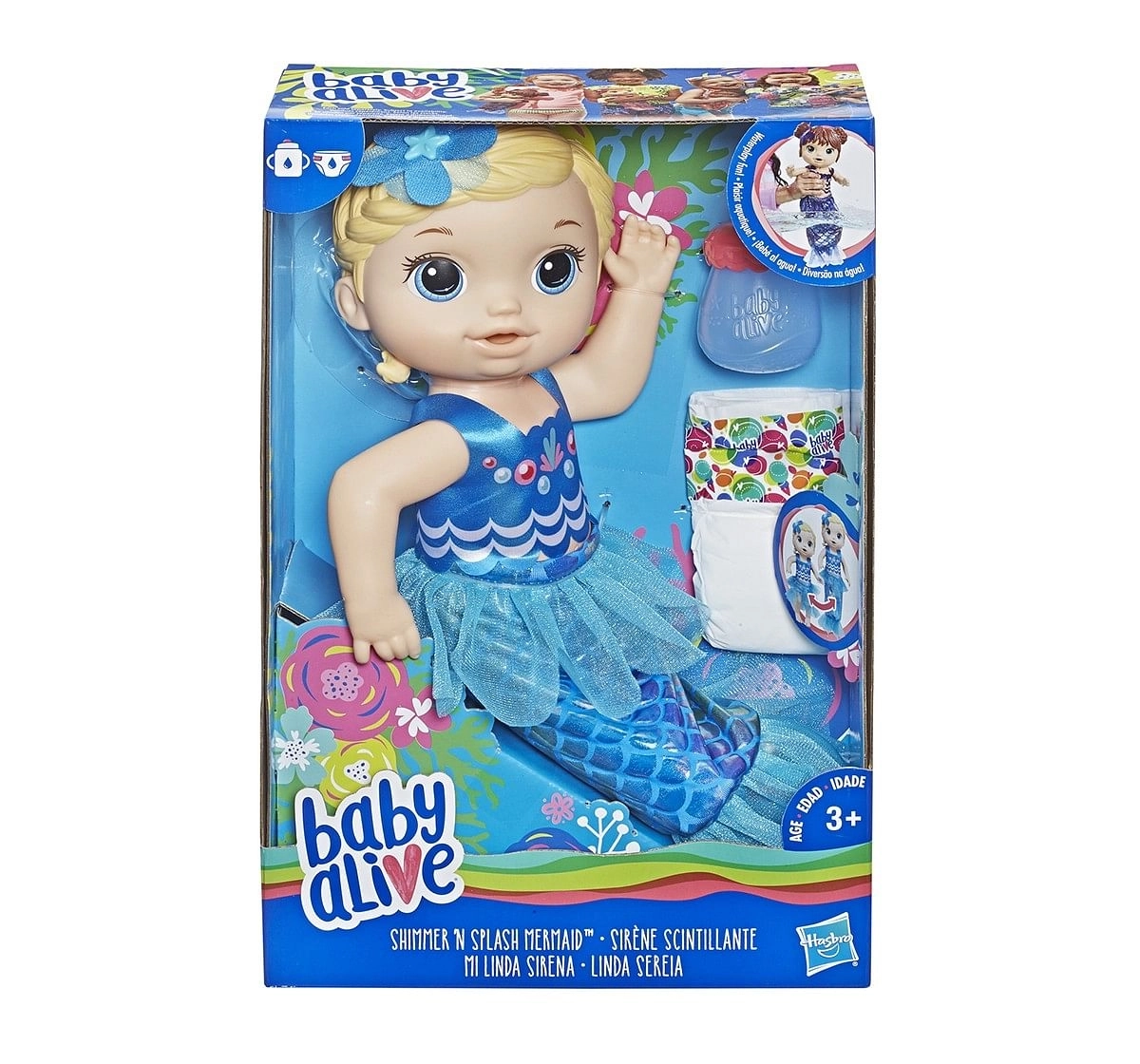Baby Alive Shimmer ‘N Splash Mermaid (Bld Hair) Dolls & Accessories for age 3Y+ 