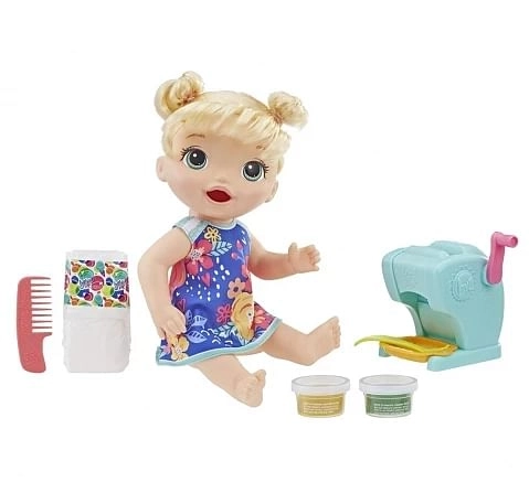 Baby Alive Snacking Shapes Baby Doll That Eats and Poops with Accessories, Pasta Maker, Reusable Doll Food 3Y+, Multicolour