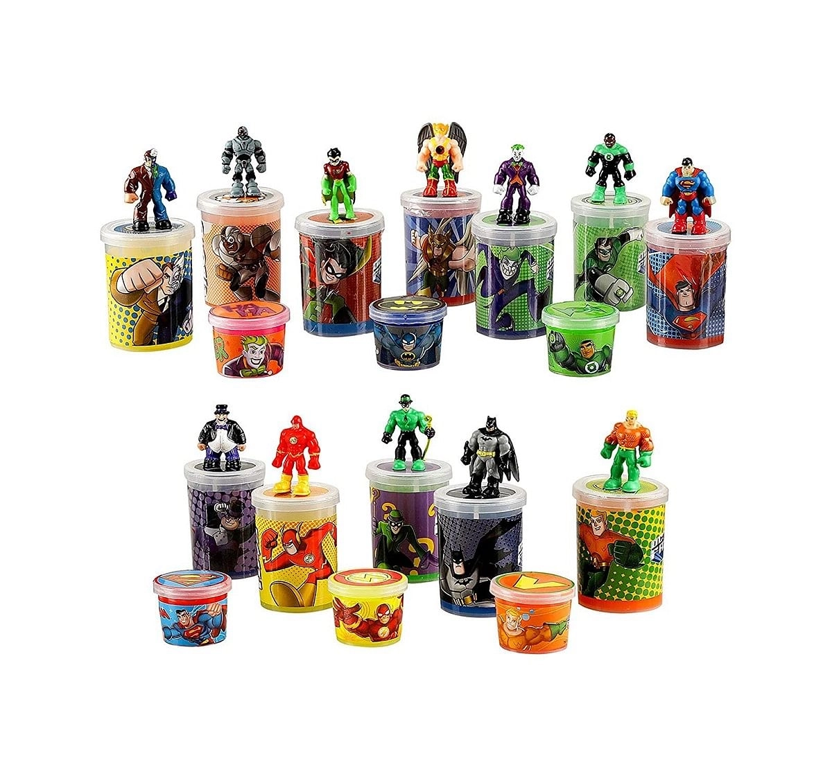DC Super Friends Superman & Penguin Slime Mix with 2 Liquid & 1 Jelly Slime