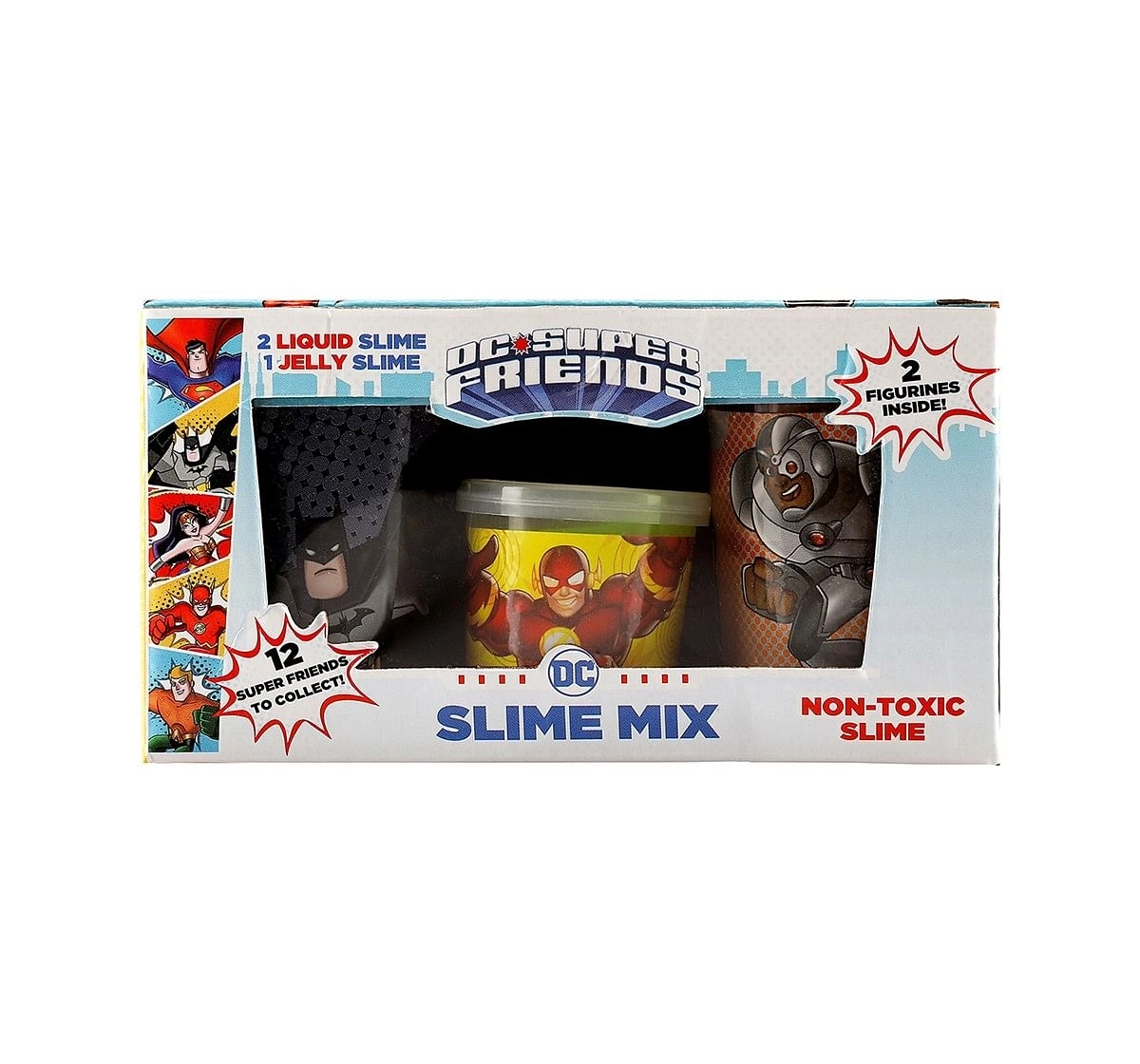 DC Super Friends Batman & Cyborg Slime Mix with 2 Liquid & 1 Jelly Slime