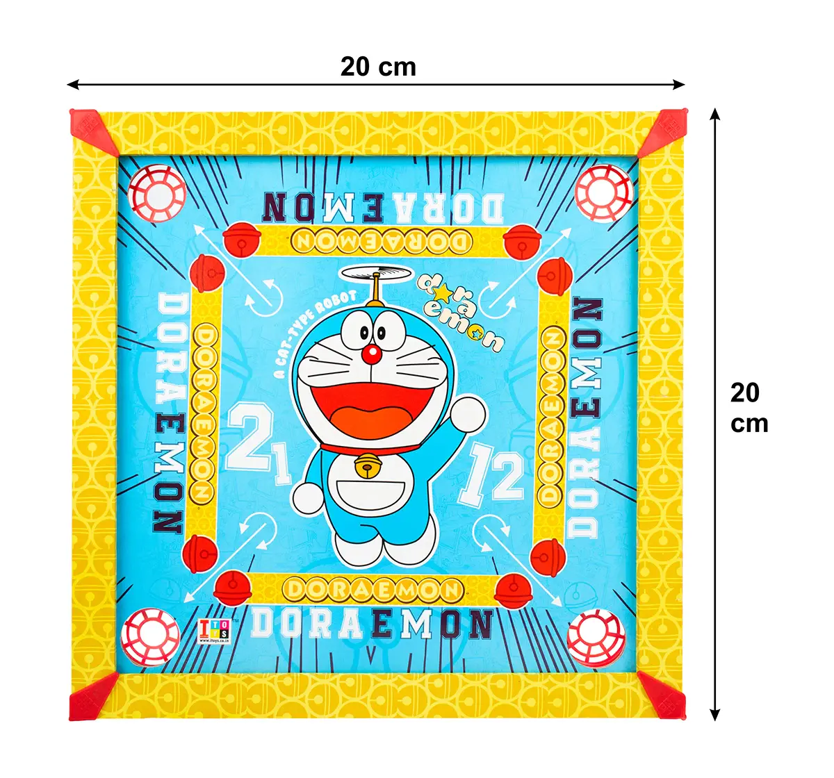 ITOYS 20X20 Doraemon Carrom, Multicolour, 4Y+
