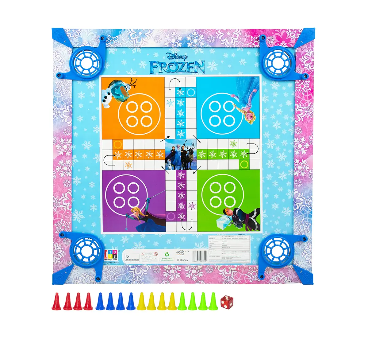 ITOYS 20X20 Frozen Carrom, Multicolour, 4Y+