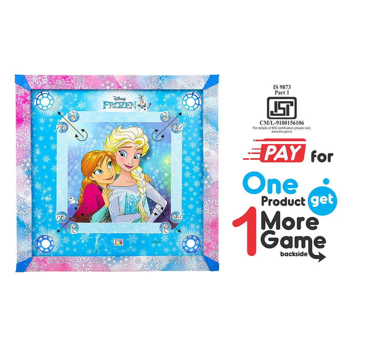ITOYS 20X20 Frozen Carrom, Multicolour, 4Y+