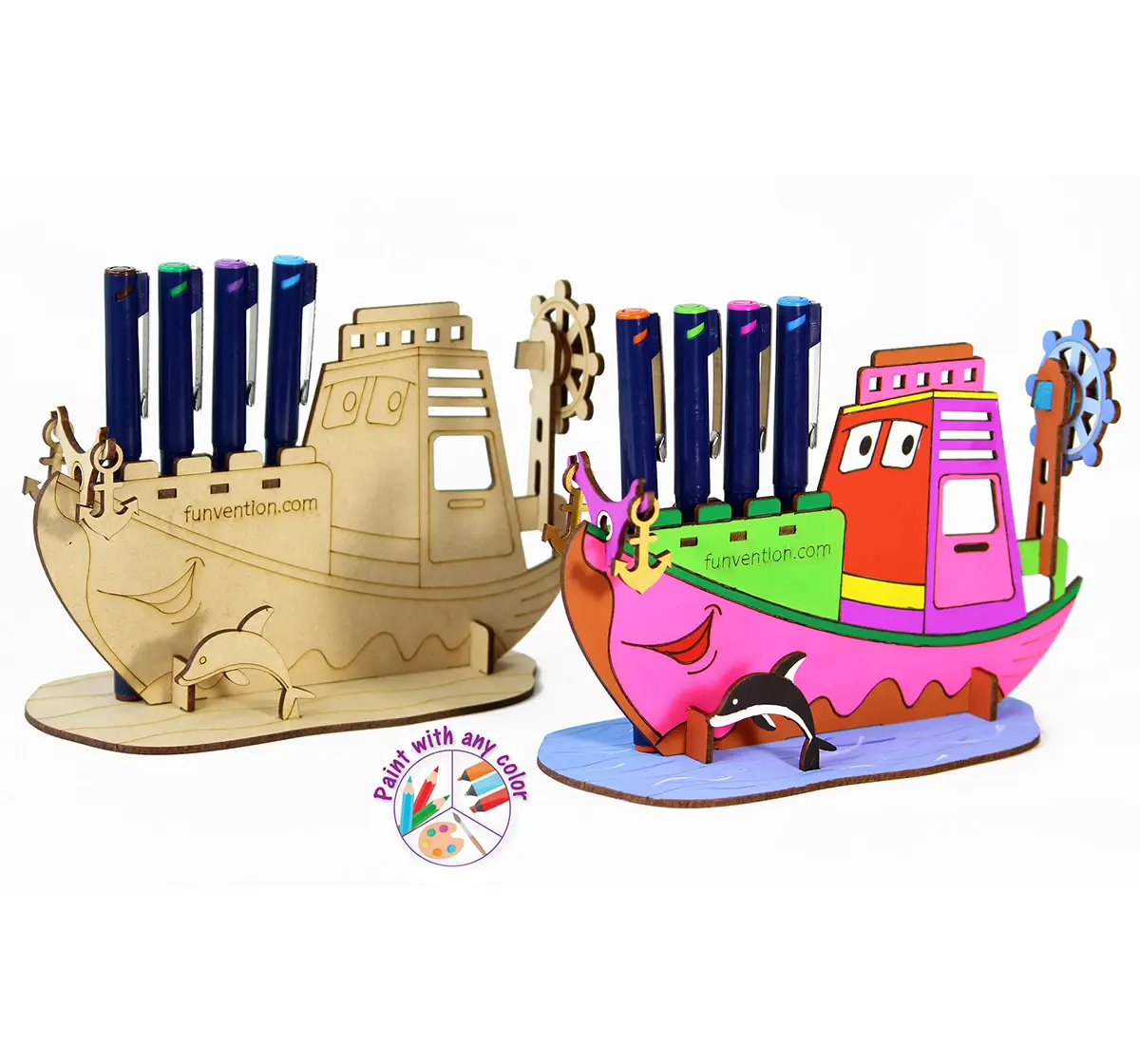 Funvention 3D Coloring Model - Ship Stem for Kids Age 5Y+